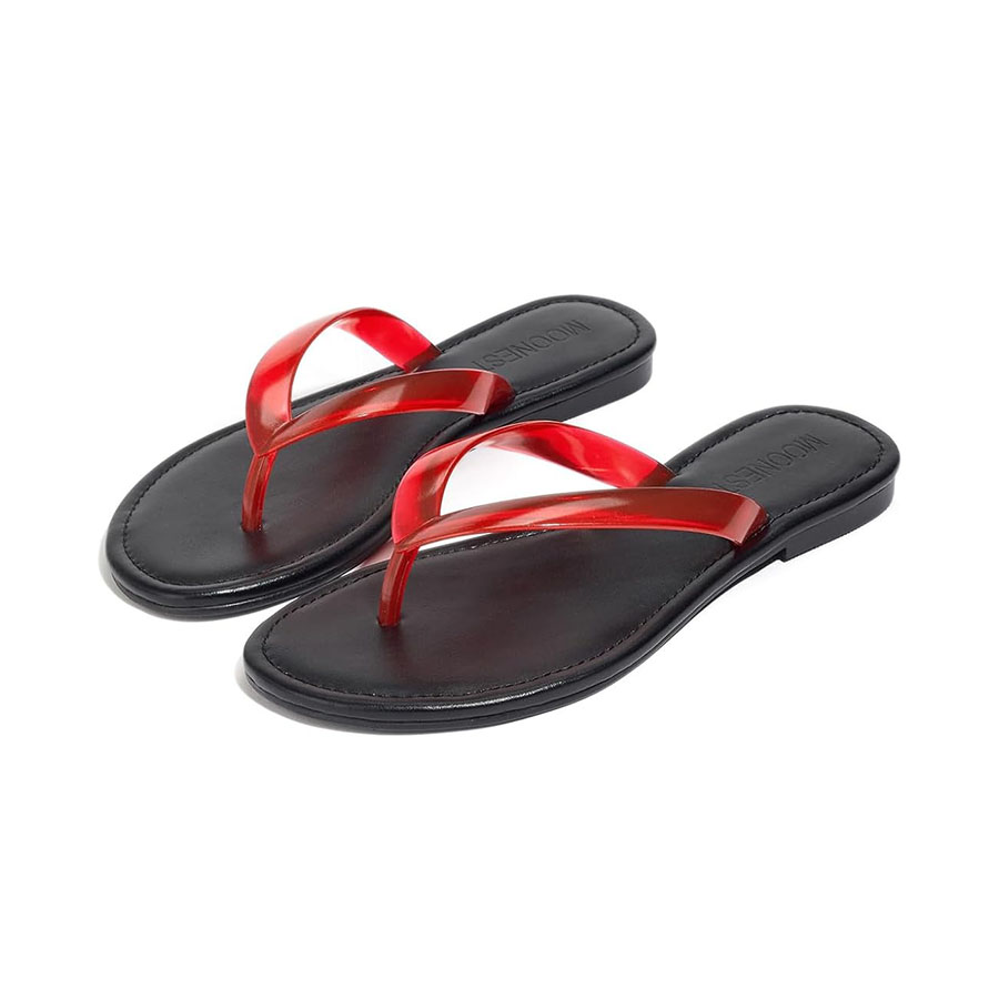 Tasteall Flip Flops for Women Flat Sole Lightweight Thong Sandals Womens Minimalist Design Summer Beach Travel Walking Womens Flip Flops Slides Red Szie 9