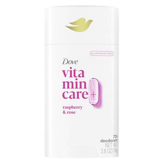 Dove Vitamincare+ Aluminum Free Deodorant Stick Raspberry & Rose for 72h Odor Protection Breathable Deodorant for Women 2.6 Oz