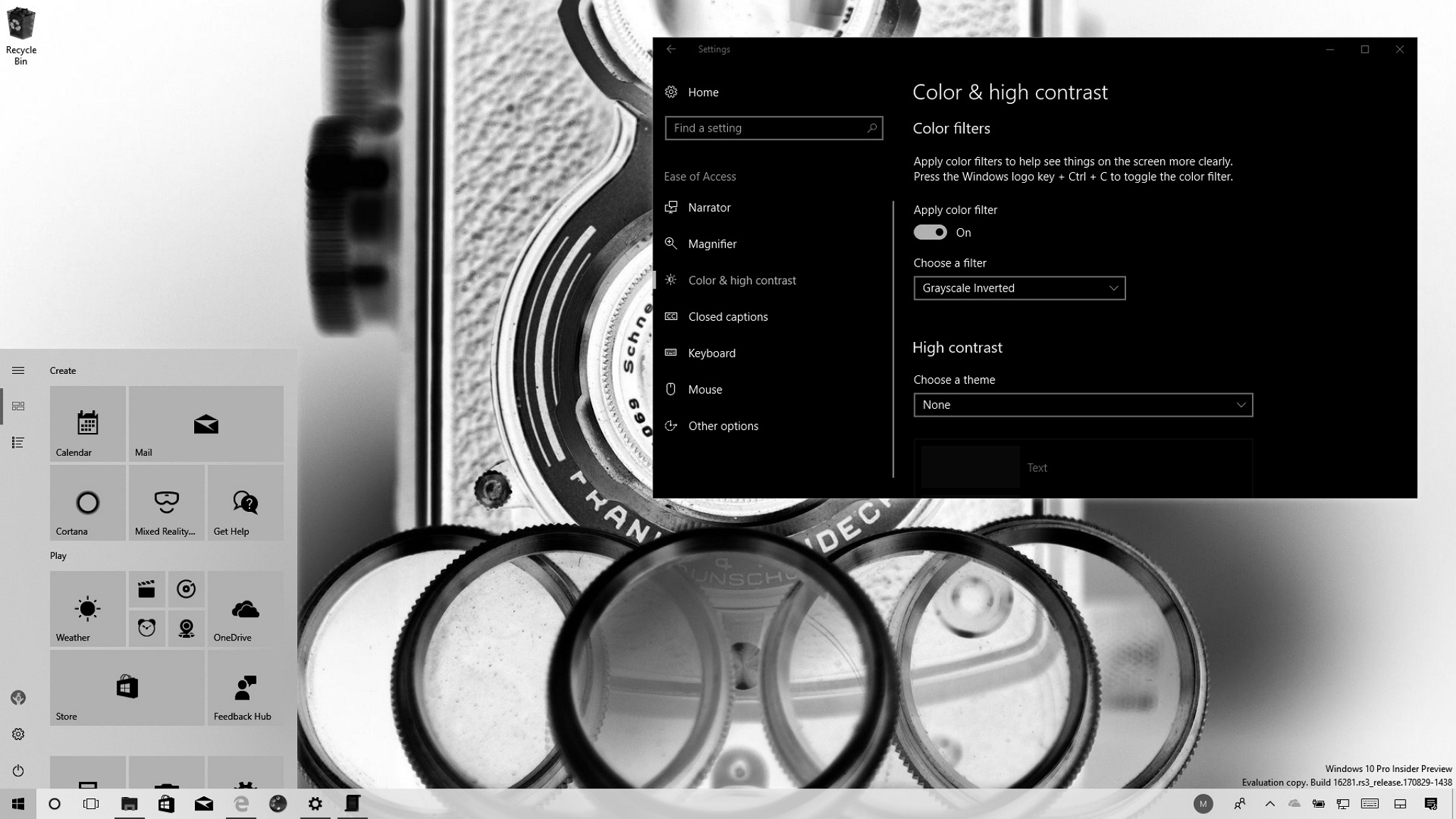 How to Activate Grayscale or Invert Color mode in Windows 10 - Digitional