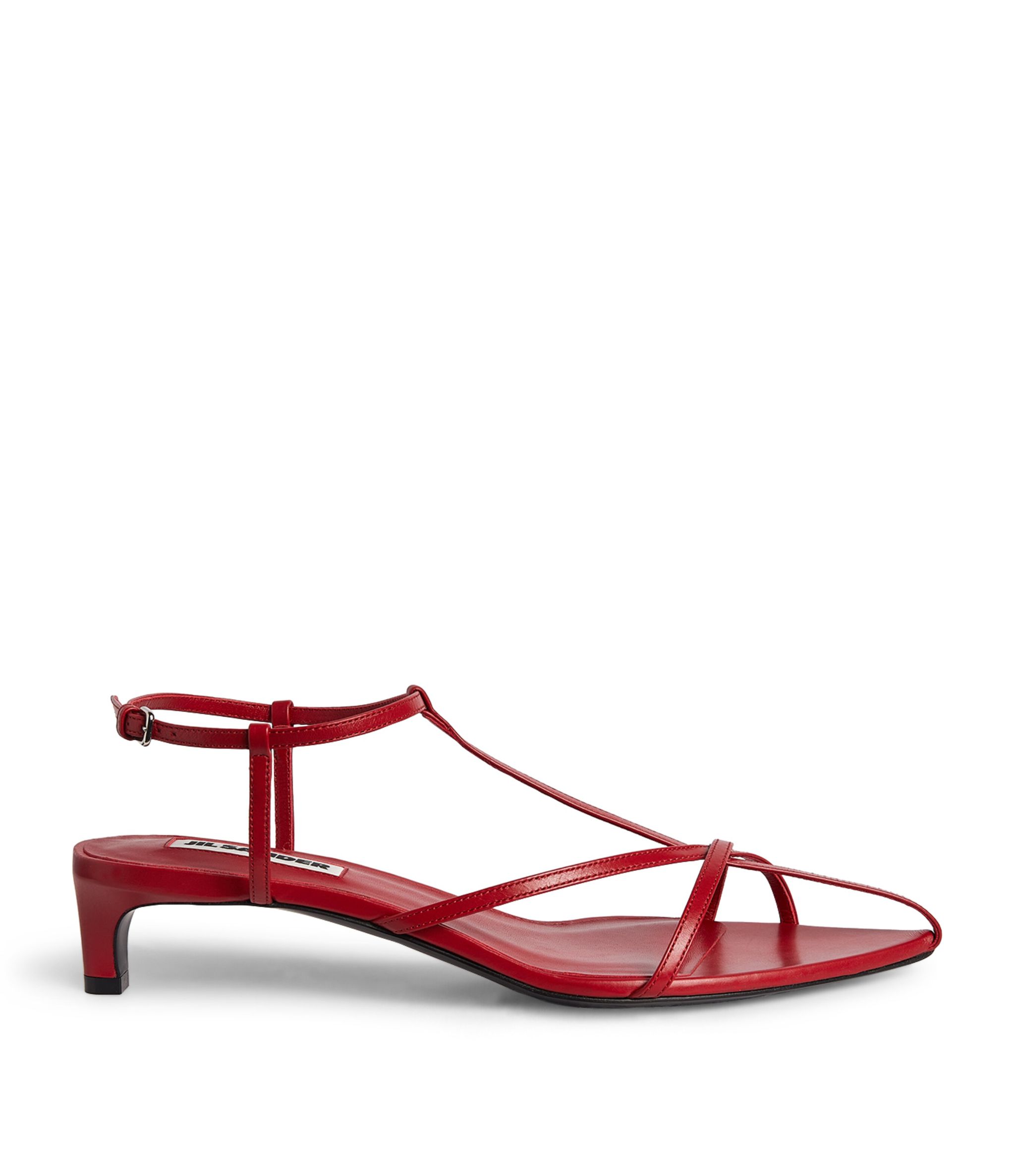 Womens Jil Sander Red Leather Strappy Heeled Sandals 36 | Harrods # {countrycode}