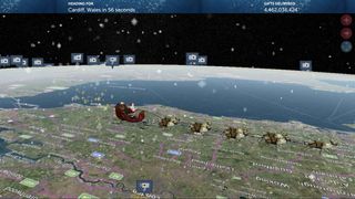 NORAD's Santa Tracker showing him over Lodon.