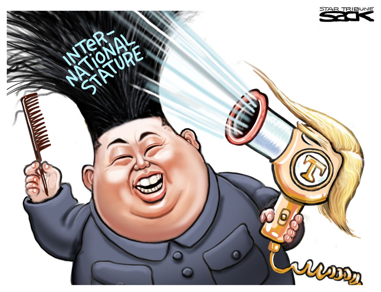 Political cartoon U.S. Kim Jong Un Trump North Korea Singapore nuclear summit