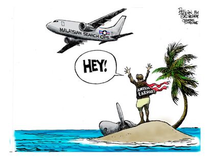 Editorial cartoon missing Malaysian flight