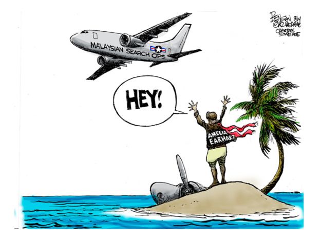 Editorial cartoon missing Malaysian flight