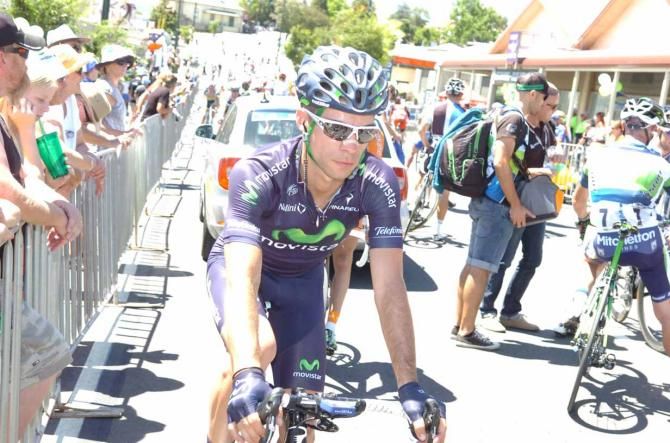 Giovanni Visconti (Movistar) at the end of stage 1 of the Tour Down Under.