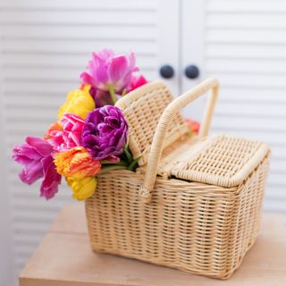 Flowers displayed in basket