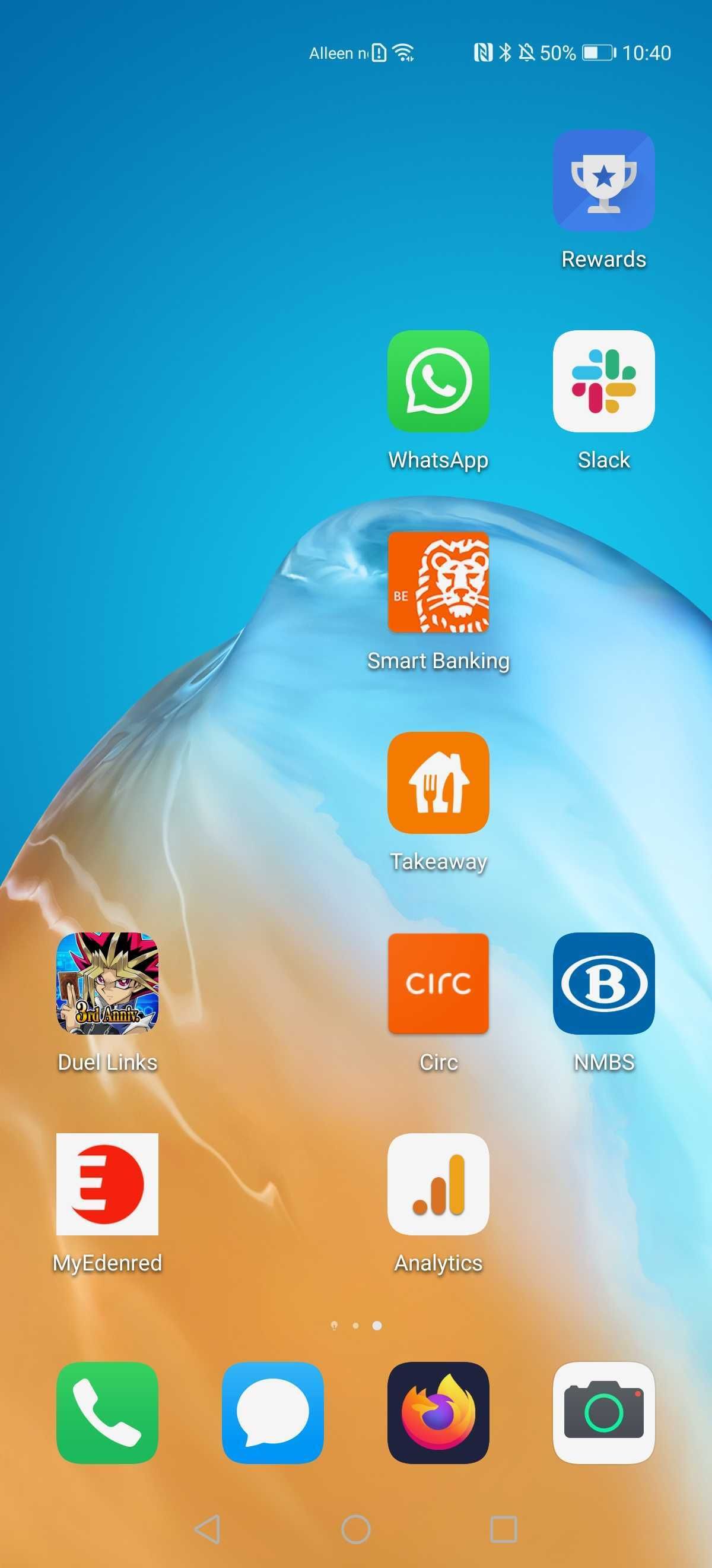 De apps die overbleven nadat we "alles" via Phone Clone hadden overgezet.