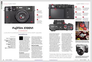 Image of first two pages of Fujifilm X100VI review, in issue 280 of Digital Camera magazine