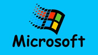Microsoft logo and text written in Comic Sans typeface