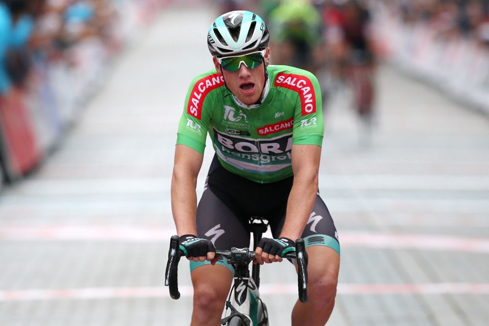 Sam Bennett (Bora-Hansgrohe) went deep to take a rare solo victory