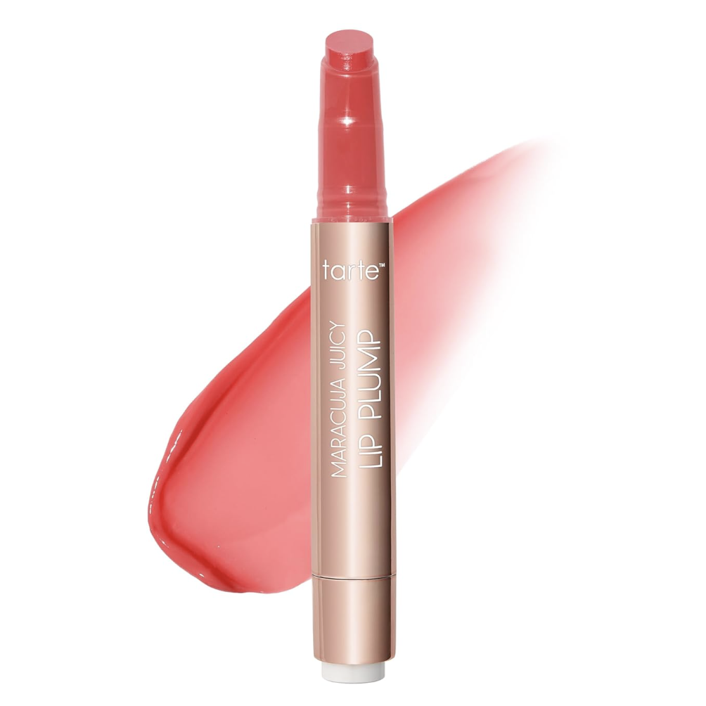 Tarte Maracuja Juicy Lip Plump – Hydrating & Volumizing Lip Plumper Gloss Balm With Nourishing Hyaluronic Acid, Plumps & Moisturizes, Vegan & Cruelty-Free, Full Size, Poppy