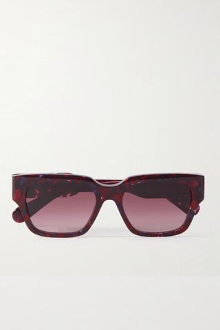 Gafas de sol de acetato con montura cuadrada moteada de Chloé Eyewear