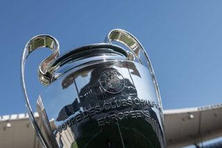 The Champions League Trophy is seen at Ataturk Olympic Stadium on August 29, 2022 in Istanbul, Turkiye. The Ataturk Olympic Stadium is the venue of the 2023 UEFA Champions League Final which takes place on June 10th, 2023