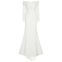 Rebecca Vallance Bridal Mia Crêpe Off-shoulder Gown, was £1,187 now £593 | MyTheresa