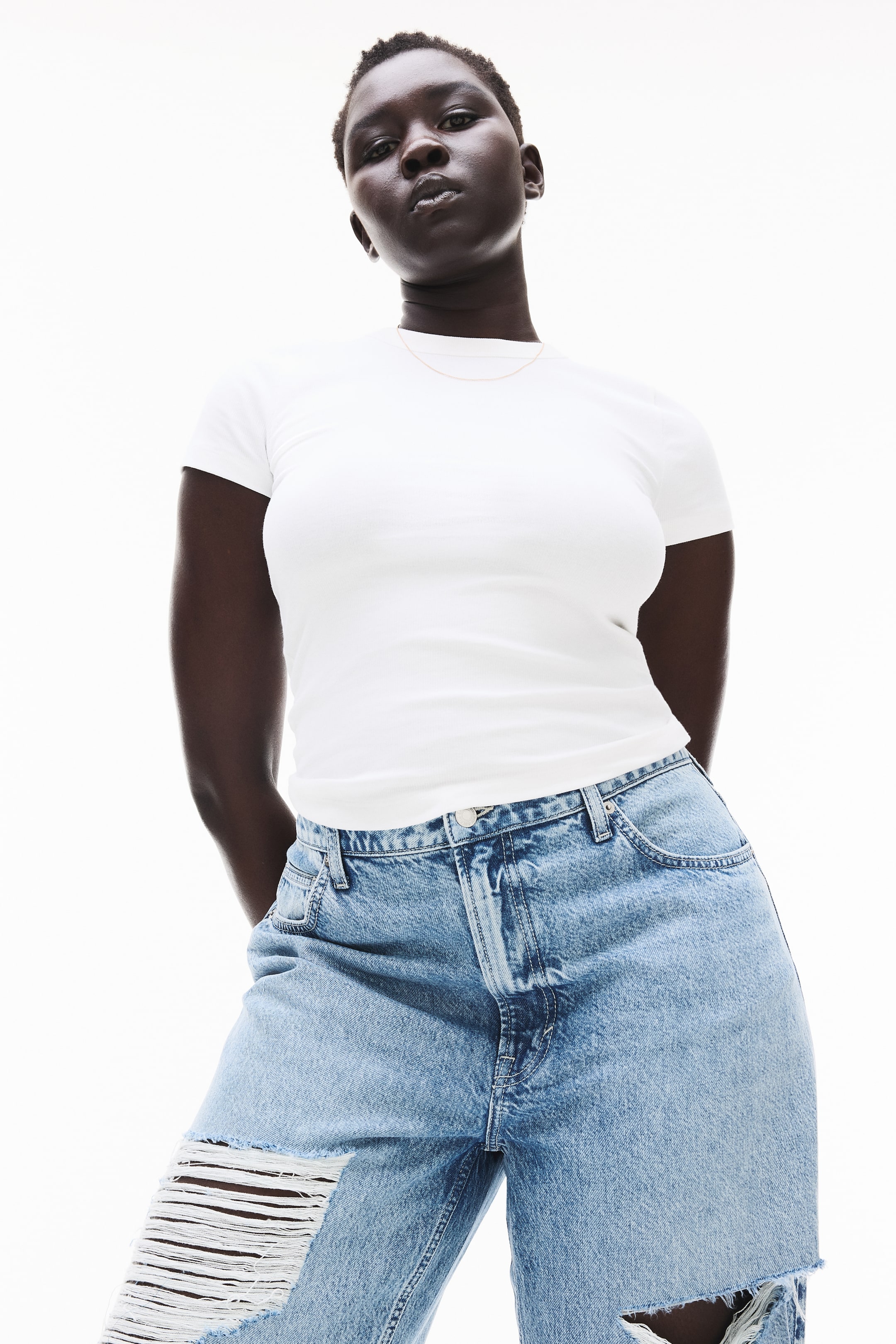 Ribbed Modal-Blend T-Shirt - White