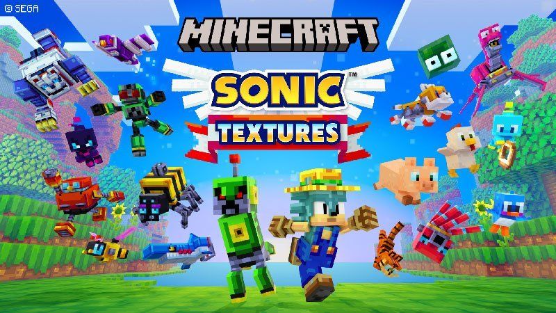 The leaked image of the upcoming Minecraft and Sonic DLC.