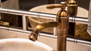 A brass tap