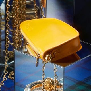 burberry yellow bag with gold chain