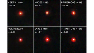 some of the "little red dot" galaxies discovered by the JWST