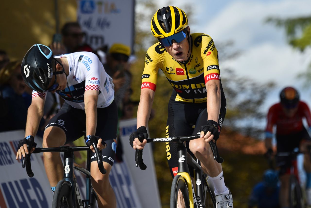 CRO Race 2022 - 7th edition - 5th stage - Opatija - Labin 154 km - 01/10/2022 - Jonas Vingegaard (DEN - Team Jumbo - Visma) - Oscar Only (GBR - Team DSM) - photo Tommaso Pelagalli/SprintCyclingAgency&Acirc;&copy;2022
