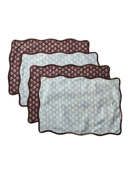 Cosmos Block Printed Reversible Placemat Set of 4