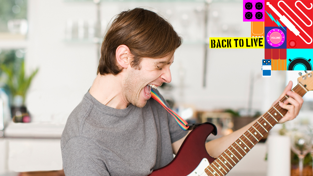Man playing electric guitar