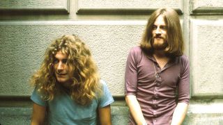 Robert Plant and John Paul Jones backstage at the Fillmore East in New York, 1969