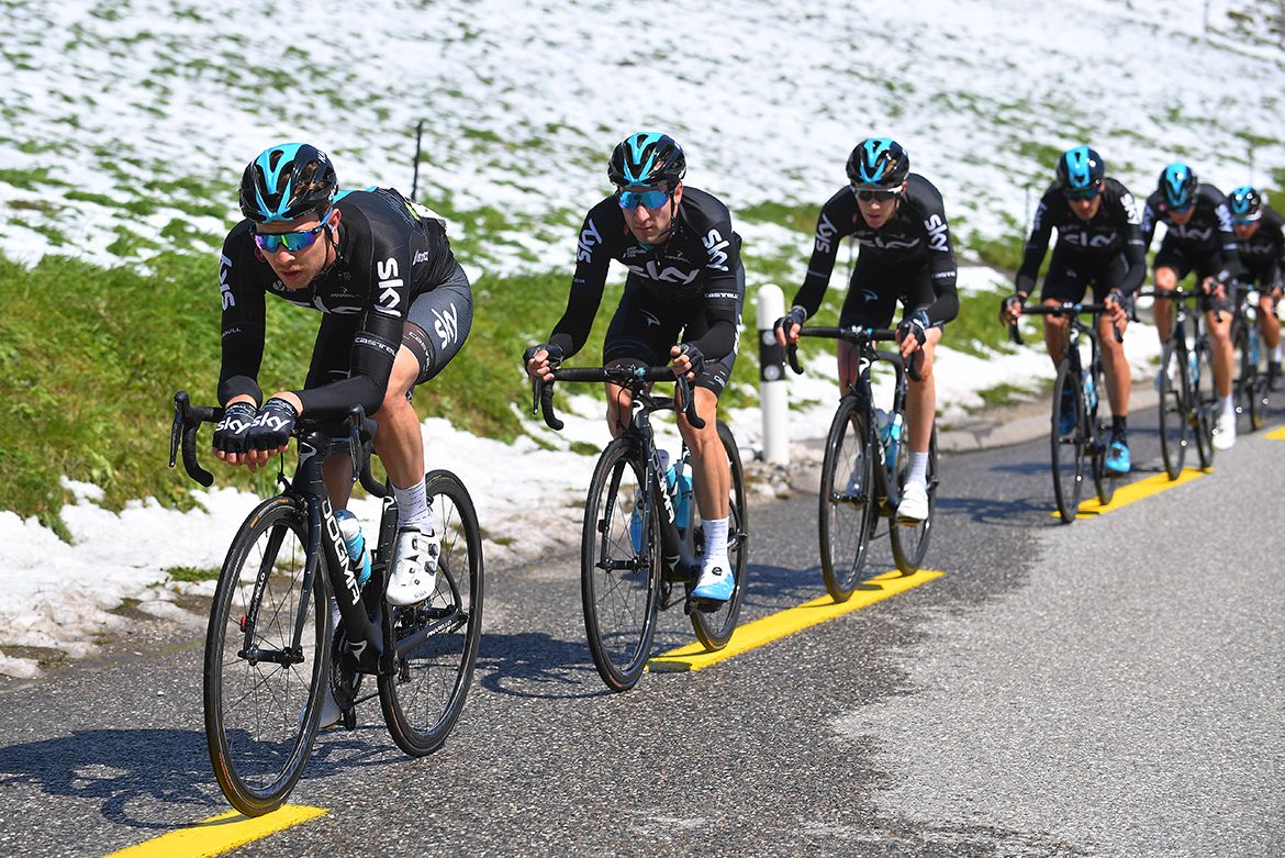 Team Sky maintained a heavy presence on the front