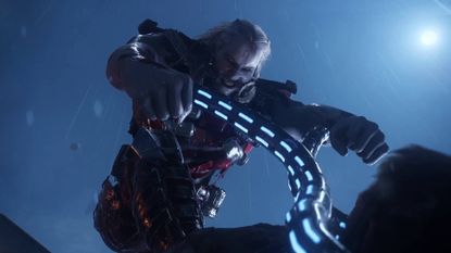 Marvel's Wolverine Omega Red pinning Wolverine to the ground in cutscene mid fight