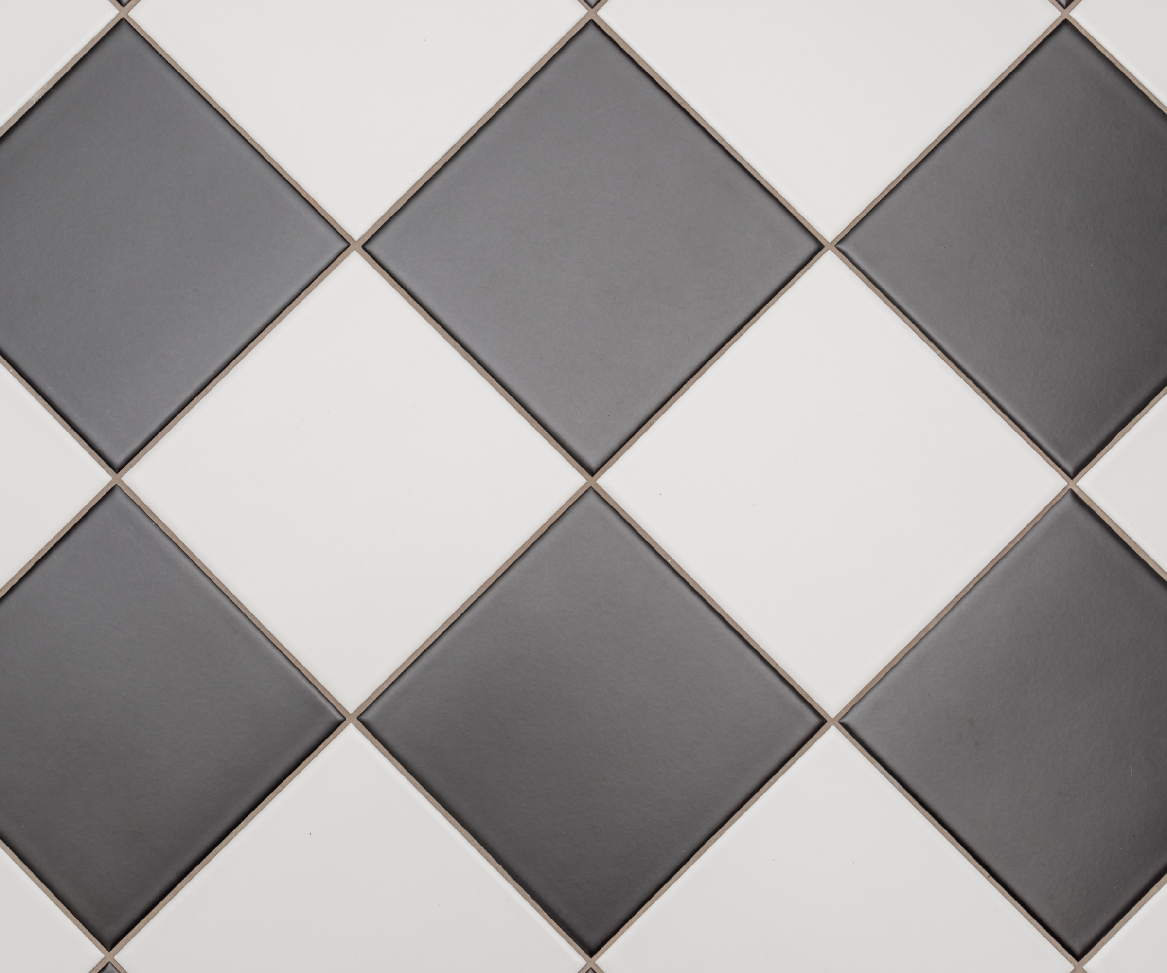 black and white diamond tile pattern
