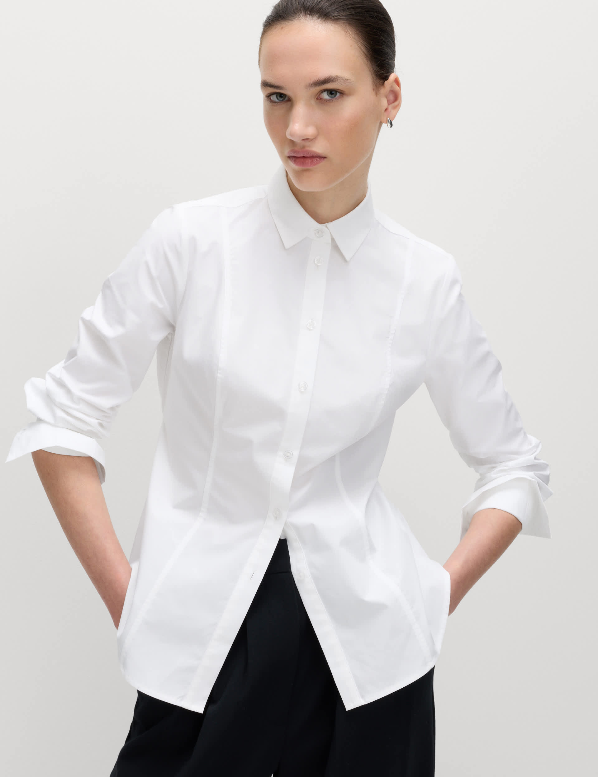Pure Cotton Back Belt Detail Shirt