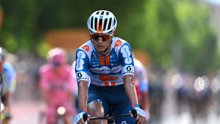 LUCCA, ITALY - MAY 08: Tobias Lund Andresen of Denmark and Team dsm-firmenich PostNL crosses the finish line during the 107th Giro d&#039;Italia 2024, Stage 5 a 178km stage from Genova to Lucca / #UCIWT / on May 08, 2024 in Lucca, Italy. (Photo by Tim de Waele/Getty Images)