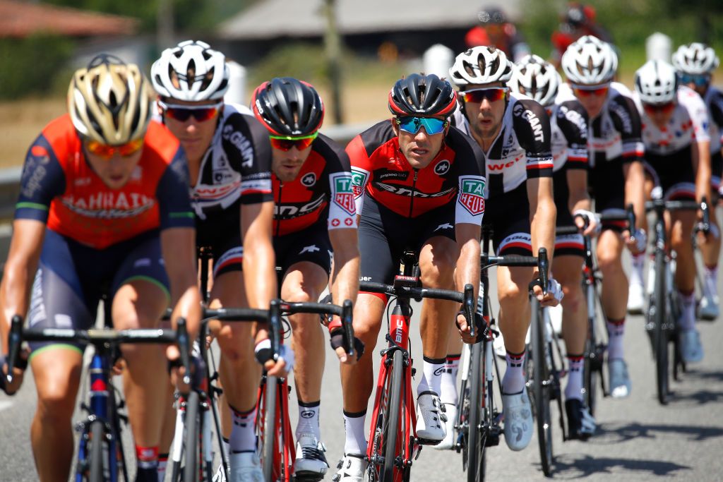 The peloton on stage 14 of the Tour de France