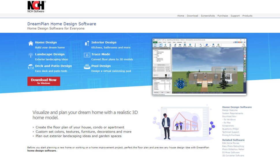 Website screenshot for DreamPlan