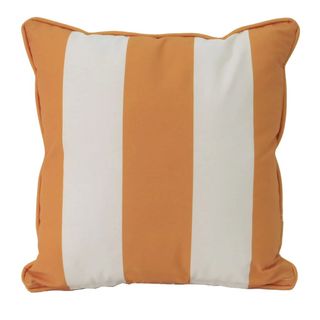 cut out of orange and white striped cushion