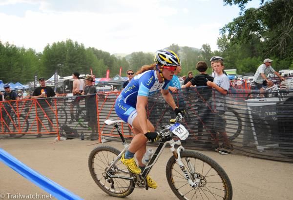 Georgia Gould (Luna Pro Team) riding third wheel late in the race
