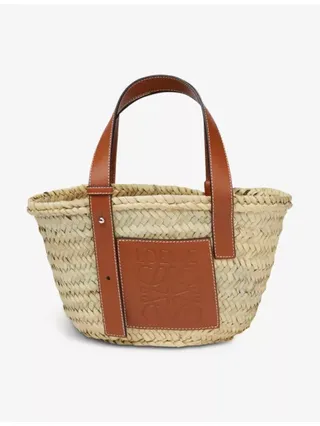 Woven Raffia Small Basket Bag