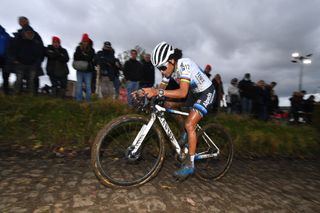 OUDENAARDE BELGIUM NOVEMBER 01 Ceylin Del Carmen Alvarado of The Netherlands and Team Alpecin Fenix competes during the 32nd Koppenbergcross Grand Prix Jolien Verschueren 2021 Womens Elite Koppenbergcross Oudenaarde X2OBadkamersTrofee on November 01 2021 in Oudenaarde Belgium Photo by Luc ClaessenGetty Images