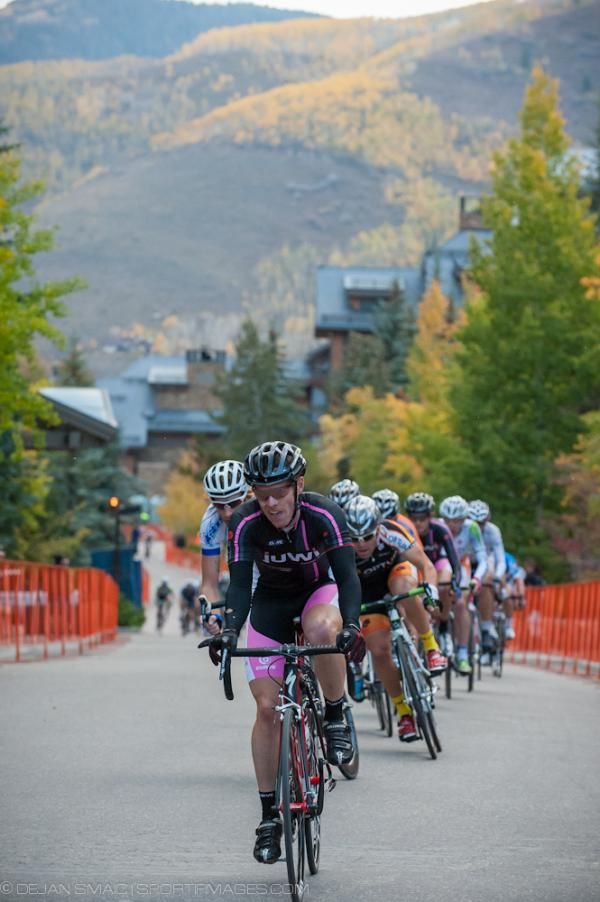 The men's peloton in action during the Tour of Vail.