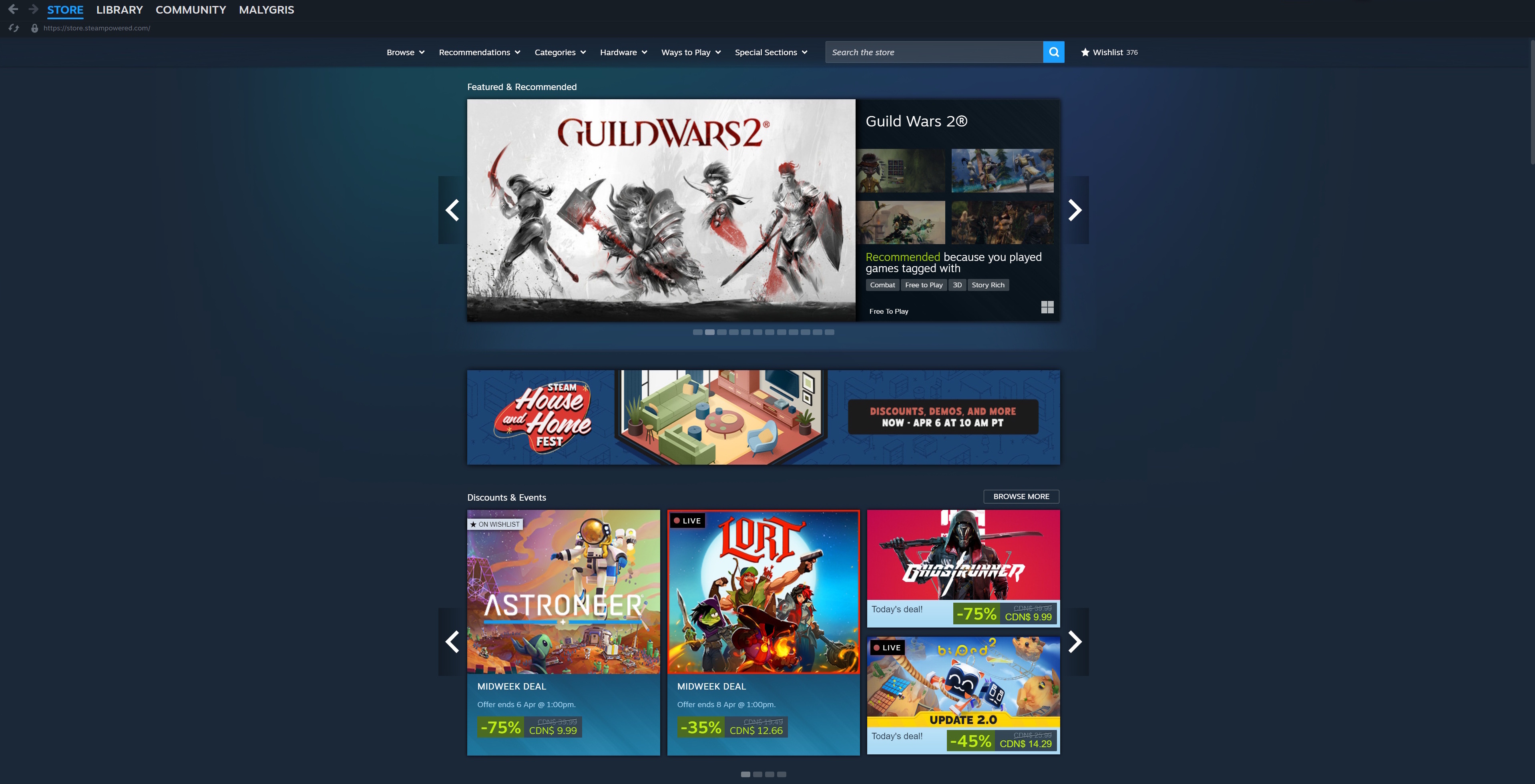 Steam storefront