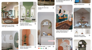 A Pinterest board with several images of using paint around the house, i.e. painted arches, painted ceilings, painted half walls, etc.