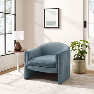 blue nordic-style accent chair