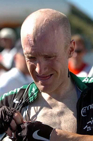 Leipheimer at the finish.