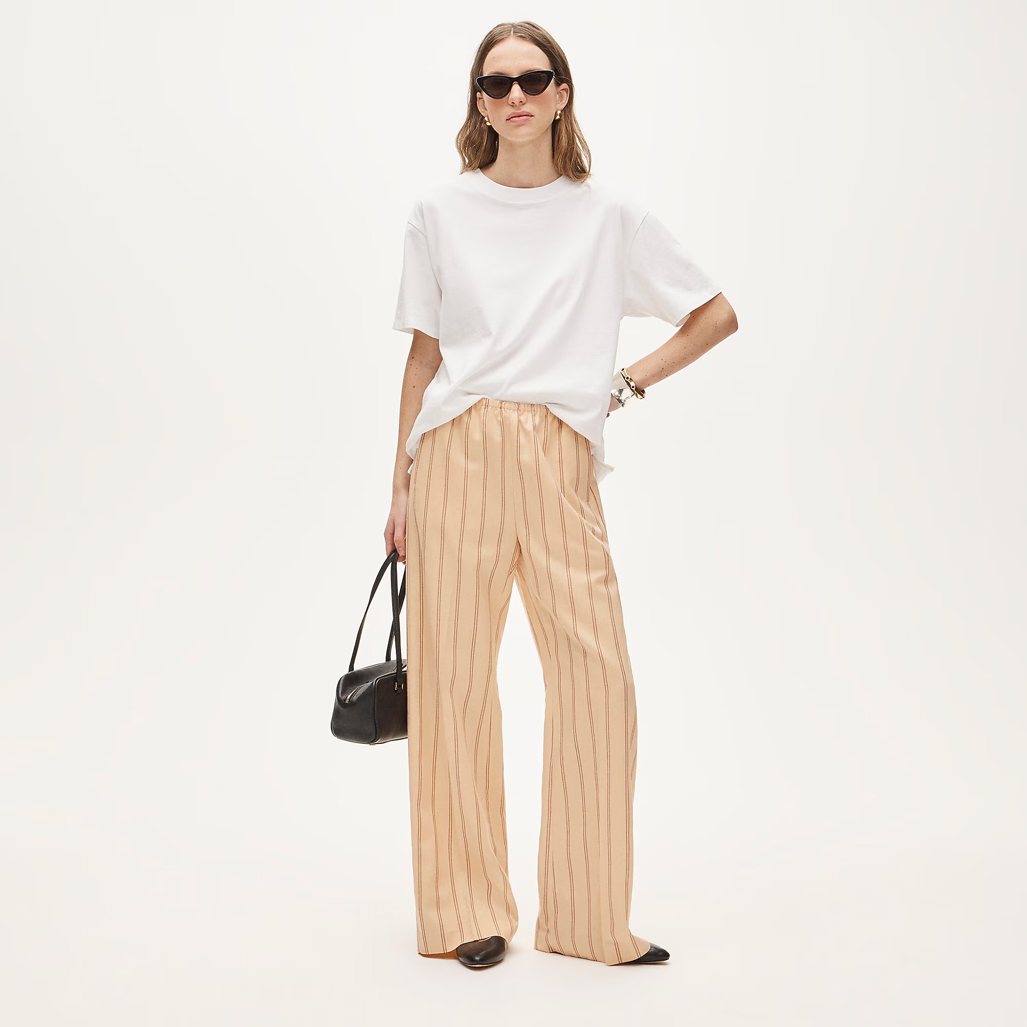 J.Crew, Soleil Pant in Striped Linen