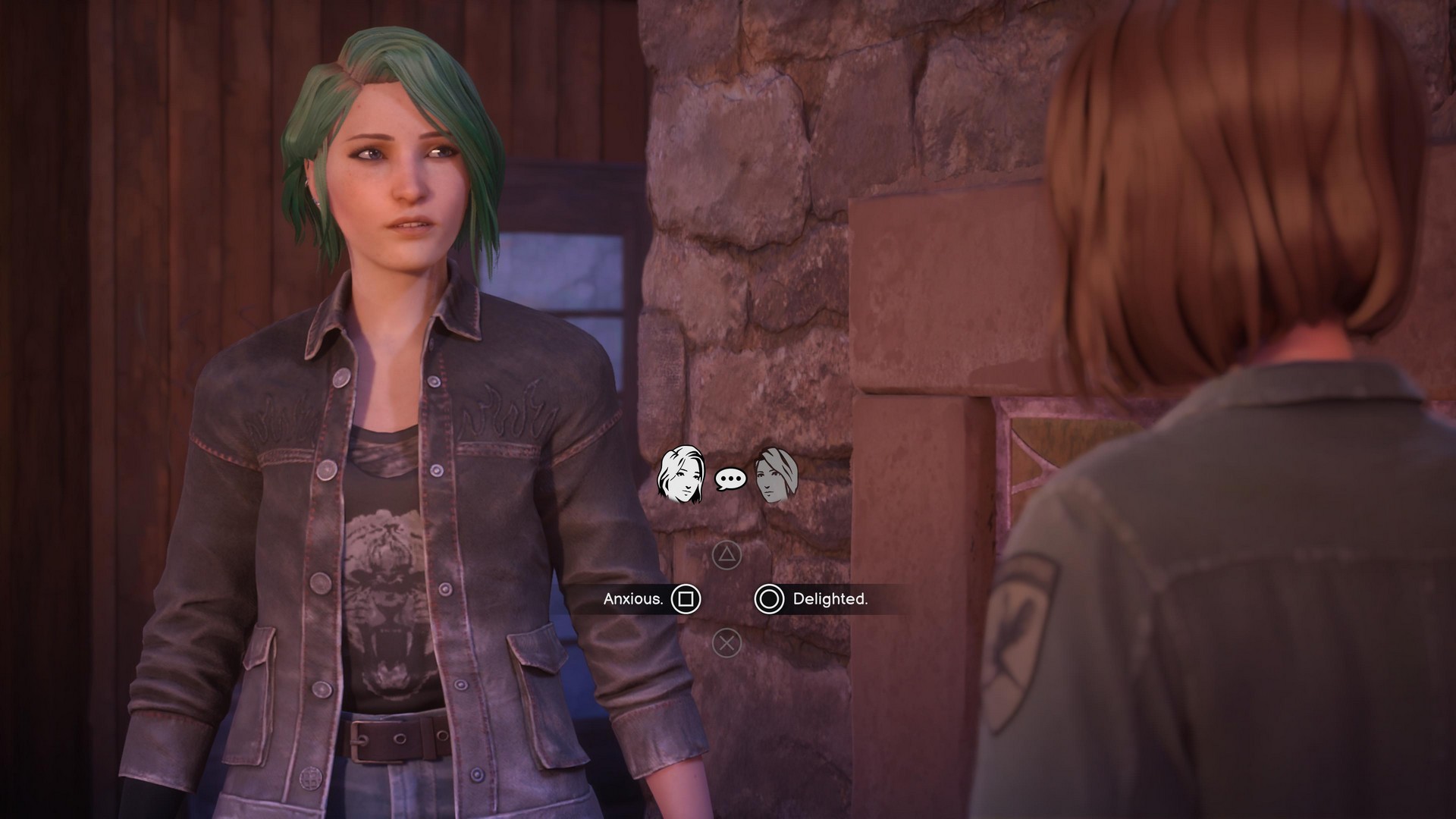 Choosing for Max to express that she is either anxious or delighted to Chloe in Life is Strange: Reunion