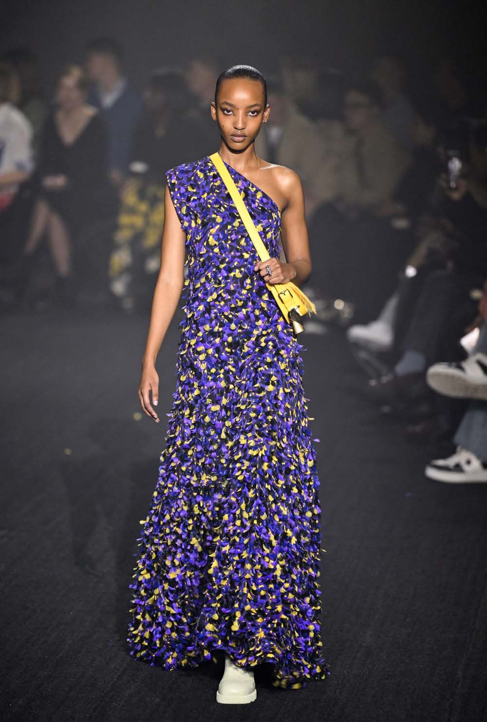 on the runway at London Fashion Week AW23