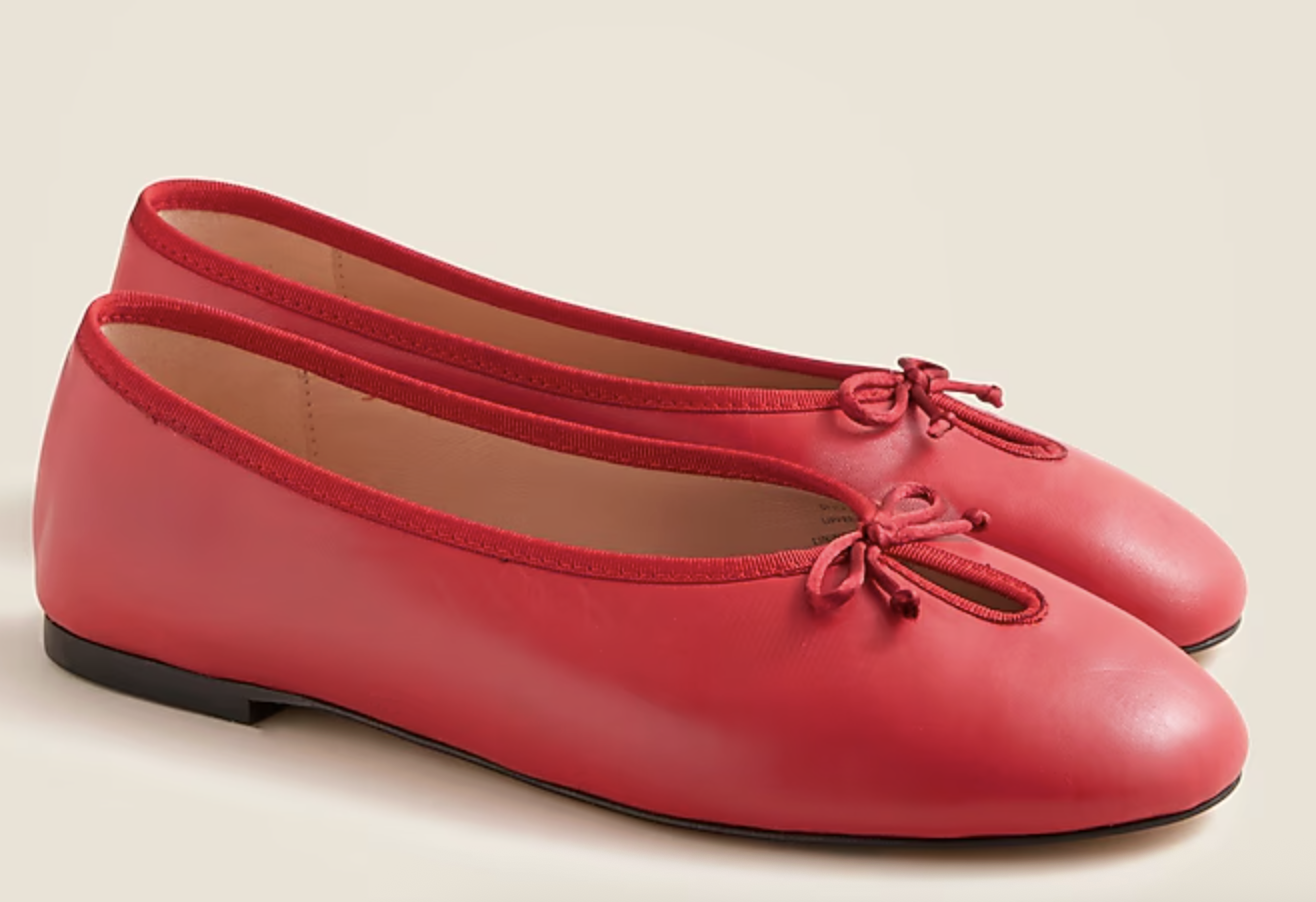 J.Crew, Andi Keyhole Ballet Flats in Leather
