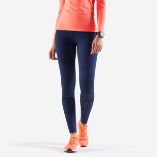 Decathlon WOMEN'S KIPRUN CARE SEAMLESS RUNNING TIGHTS - DARK BLUE