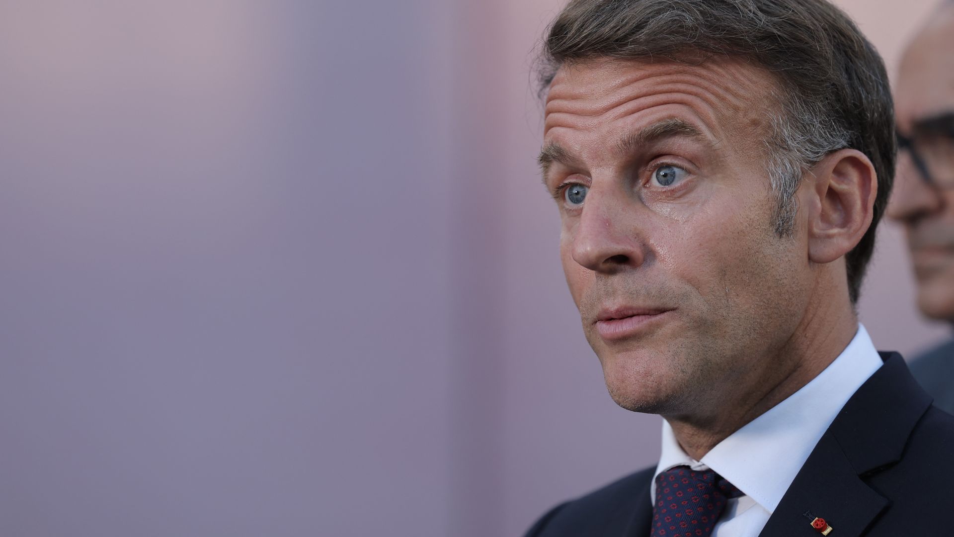 France's President Emmanuel Macron during a press after a visit to the departmental fire and rescue operational center (CODIS) in Bordeaux, on July 27, 2026