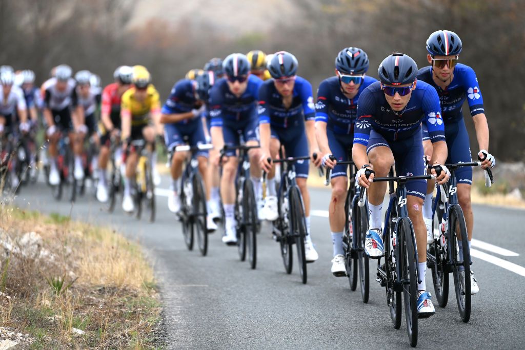 Clement Davy (Groupama-FDJ) leads the peloton